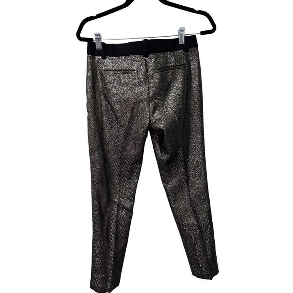 Trina Turk Gold Metallic Pants Pleated Size 2 Disco 70’s Vibes Throwback - Picture 8 of 12
